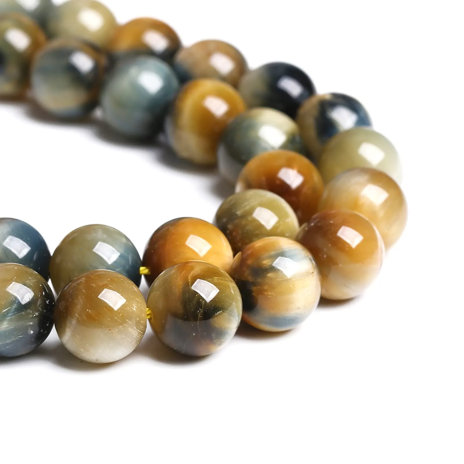 6mm 60PCS Natural Stone Dreamlike Blue Tiger Eye Beads for Jewelry Making DIY Bracelet Energy Crystal Healing Power 6mm