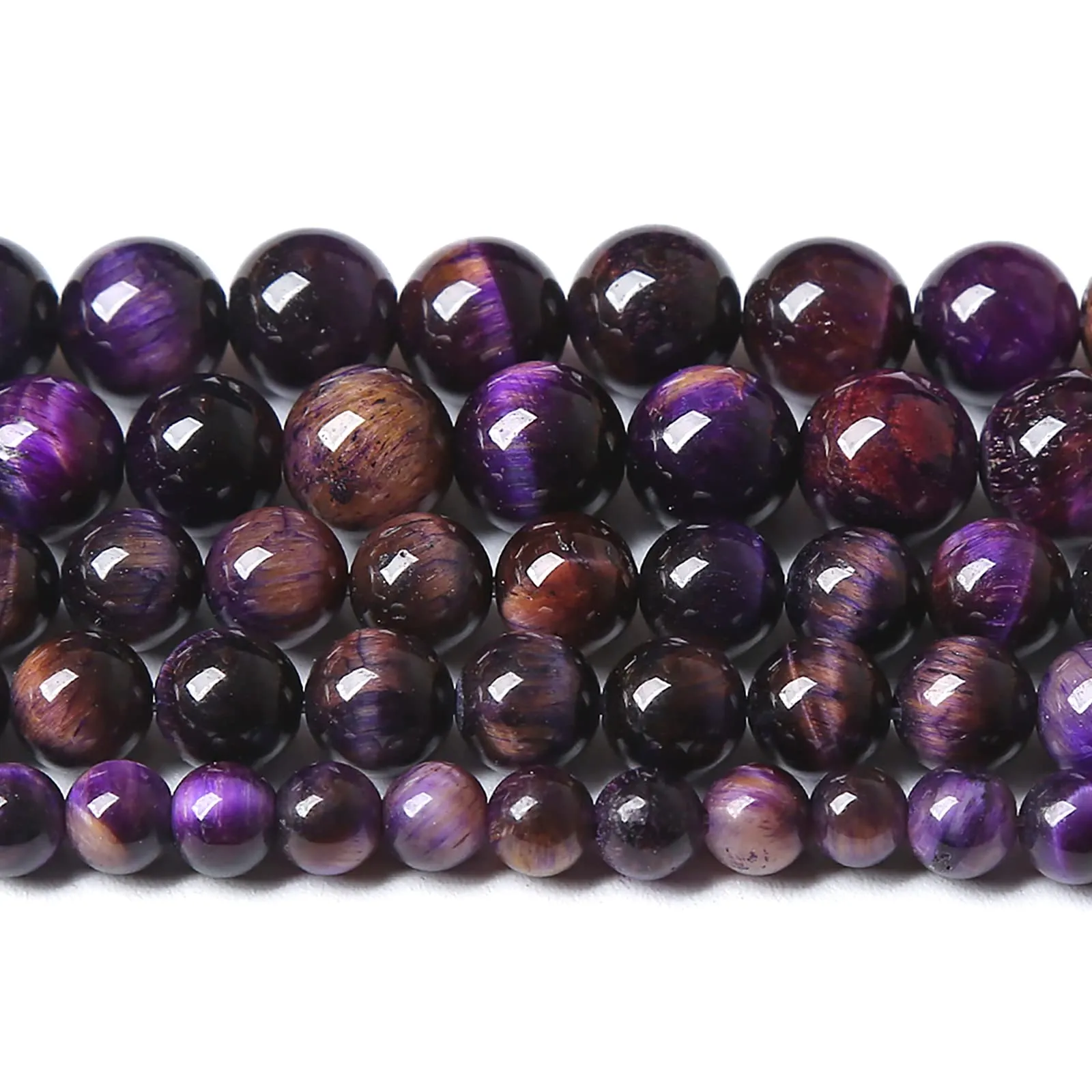 8MM 45PCS Natural Stone Multi Purple Tiger Eye Stone Beads for Jewelry Making DIY Bracelet Energy Crystal Healing Power 8mm