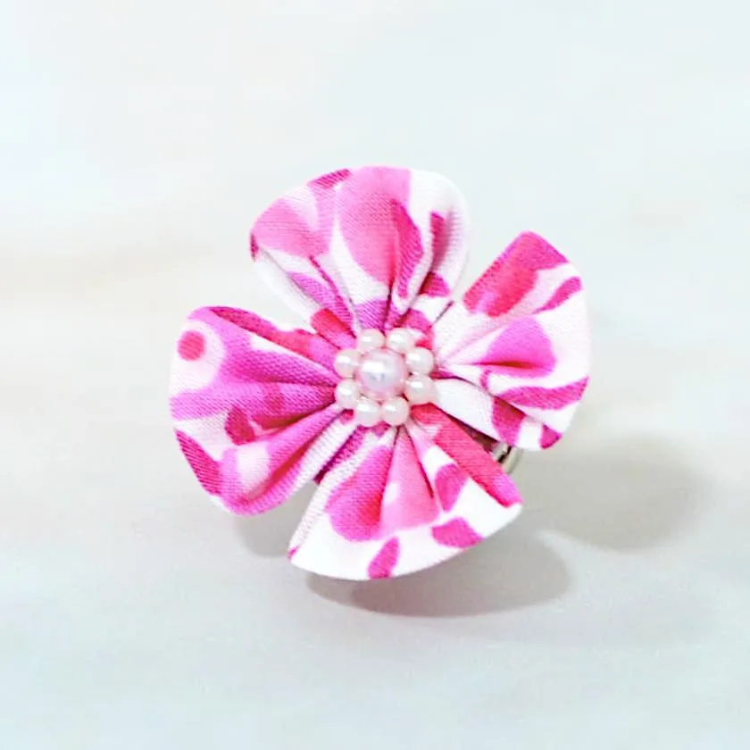 [ACCESSORY 4 PIECES] LIBERTY PRINT (ROUND BROOCHES, 4-PETAL FLOWER BROOCHES, EARRINGS, PENDANTS) | TSUMAMI KANZASHI