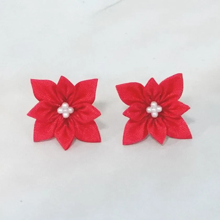 [ACCESSORY 4 PIECES] SCARLET (BROOCHES, CHAIN BRACELETS, EARRINGS, PENDANTS) | TSUMAMI KANZASHI