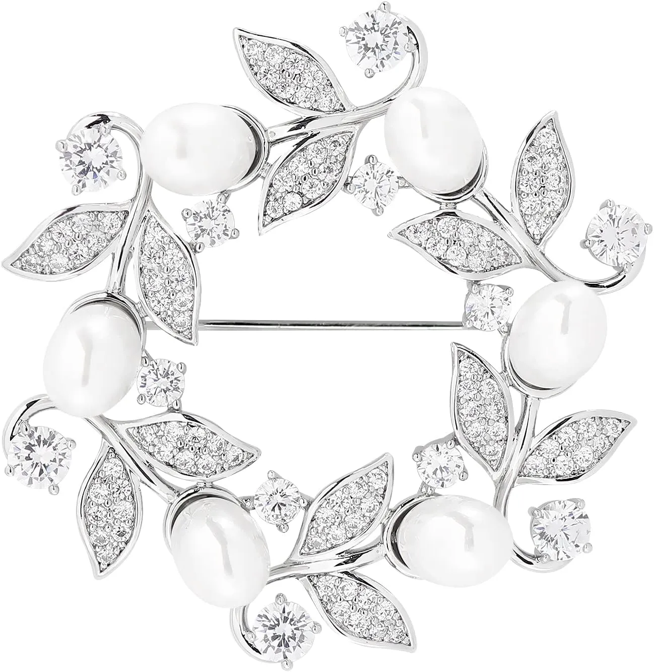 Aestheic Pearl Brooches for Women,Crystal Flower Brooch Pins for Women fashion Jewelry