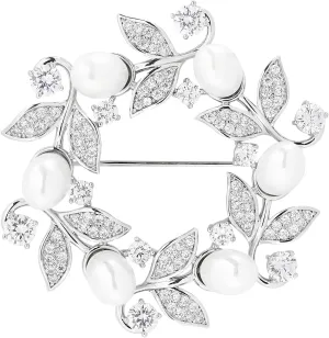 Aestheic Pearl Brooches for Women,Crystal Flower Brooch Pins for Women fashion Jewelry