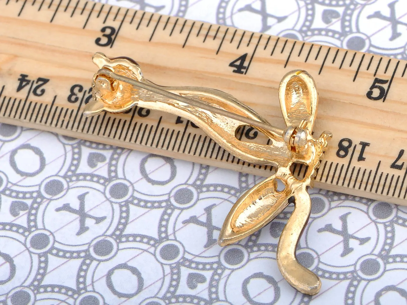 Alilang Women's Golden Tone Enamel Crystal Rhinestones Cut Cat Animal Brooch Pin Topaz