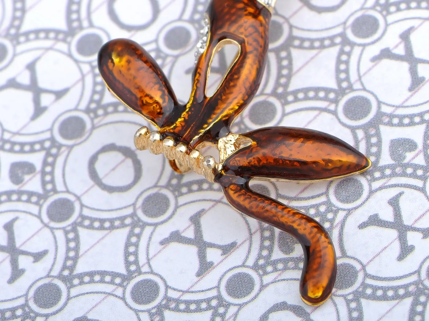 Alilang Women's Golden Tone Enamel Crystal Rhinestones Cut Cat Animal Brooch Pin Topaz