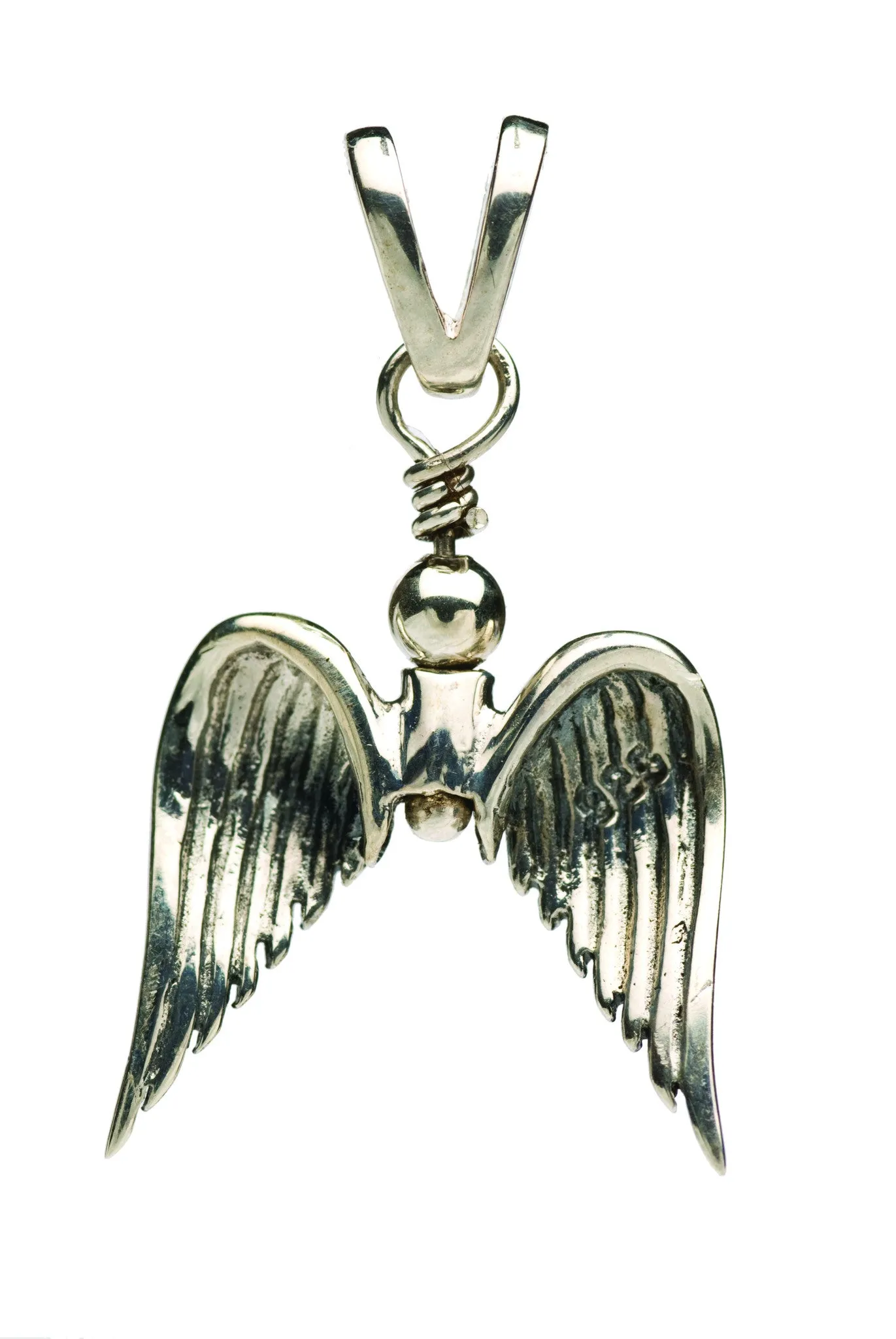 Angel Wings Silver Charm