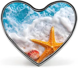 Beach Starfish Brooch Pins Buttons Badges No Sew Lapel for Shawl Coat Unisex Heart