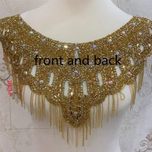 Bridal Wedding Party Rhinestone Crystal Beaded Sequin Glitter Full Body Sew On Patch Trim Applique / 40 COLOR DESIGNS