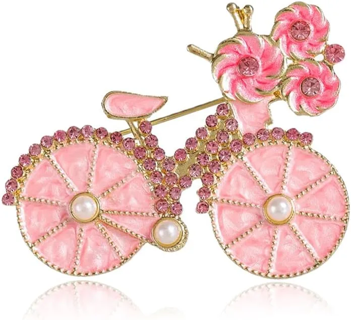 Brooch Pin for Women Bicycles Brooch with Created Crystal Rhinestones Brooches and Pins
