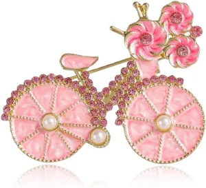 Brooch Pin for Women Bicycles Brooch with Created Crystal Rhinestones Brooches and Pins