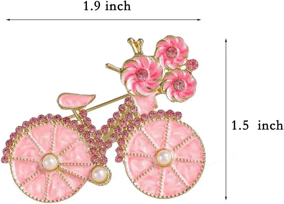 Brooch Pin for Women Bicycles Brooch with Created Crystal Rhinestones Brooches and Pins