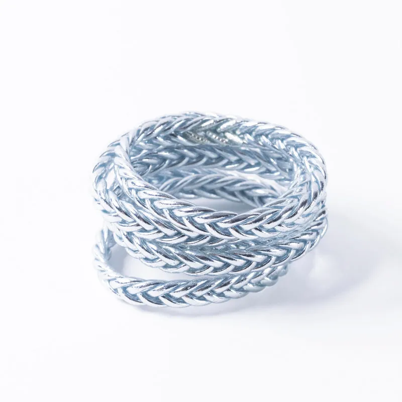BUDDHIST BANGLE | BRAID | SILVER