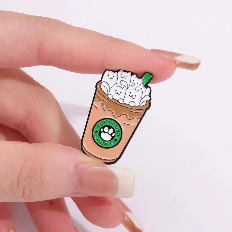 Cartoon Style Cute Modern Style Pin Letter Cup Cat Alloy Plating Unisex Brooches