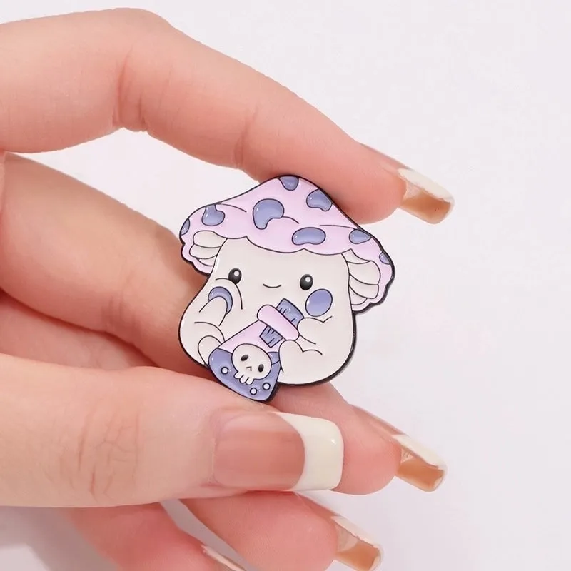 Cartoon Style Cute Modern Style Pin Rocket Mushroom Planet Alloy Plating Unisex Brooches