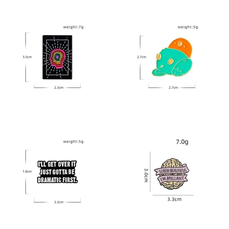 Cartoon Style Novelty Modern Style Letter Alloy Stamping Stoving Varnish Plating Unisex Corsage Brooches Collar Pin