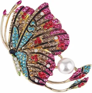 Colorful Butterfly Brooches Pins Sparkling Crystal Butterfly Safty Pin Women Girls Clothes Decor Gift for Mom