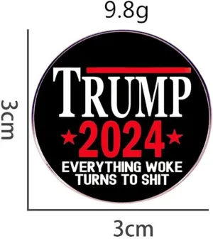 Crystal Trump Brooch Pin Rhinestone Lapel Pin with USA Flag Elephant for United States of 2024 Presidential Election President Trump TAKE AMERICA BACK Badges