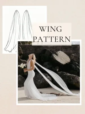 DIY Cathedral Length Tulle Wedding Wing Cape Pattern PDF Tutorial