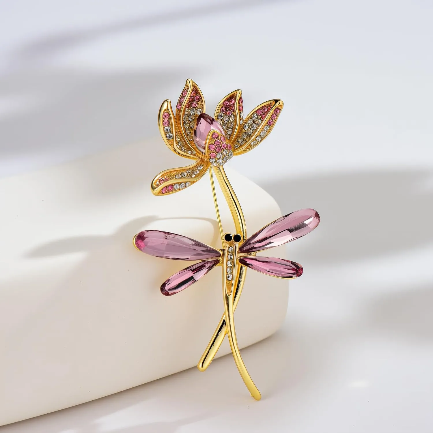 Dragonfly Booch Pin Crystal Rhinestone Dragonfly Brooches Fashion Animal Pin Dress Accessories Jewelry Gift for Women