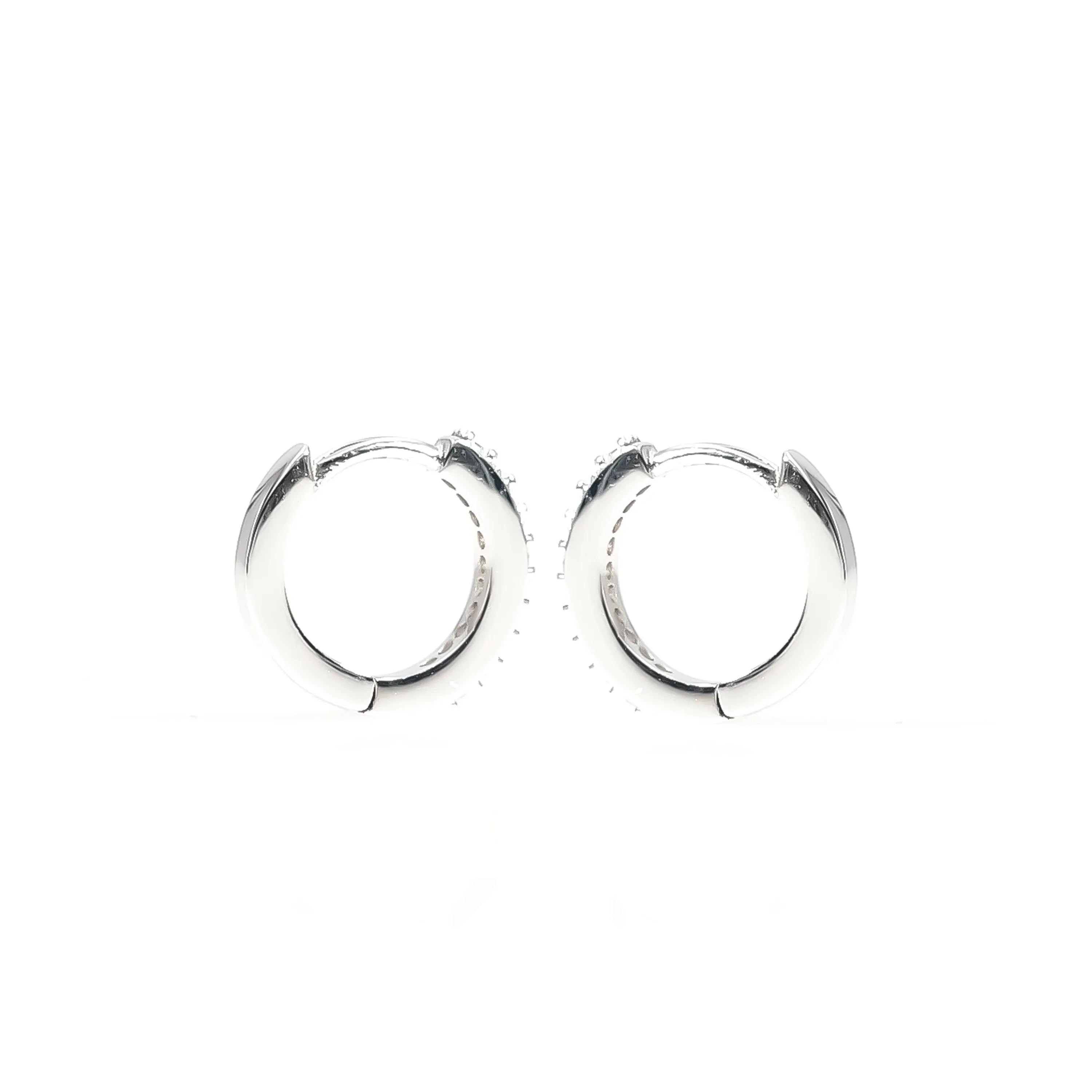Eliasz & Ella Huggie Hoop Earrings - Silver