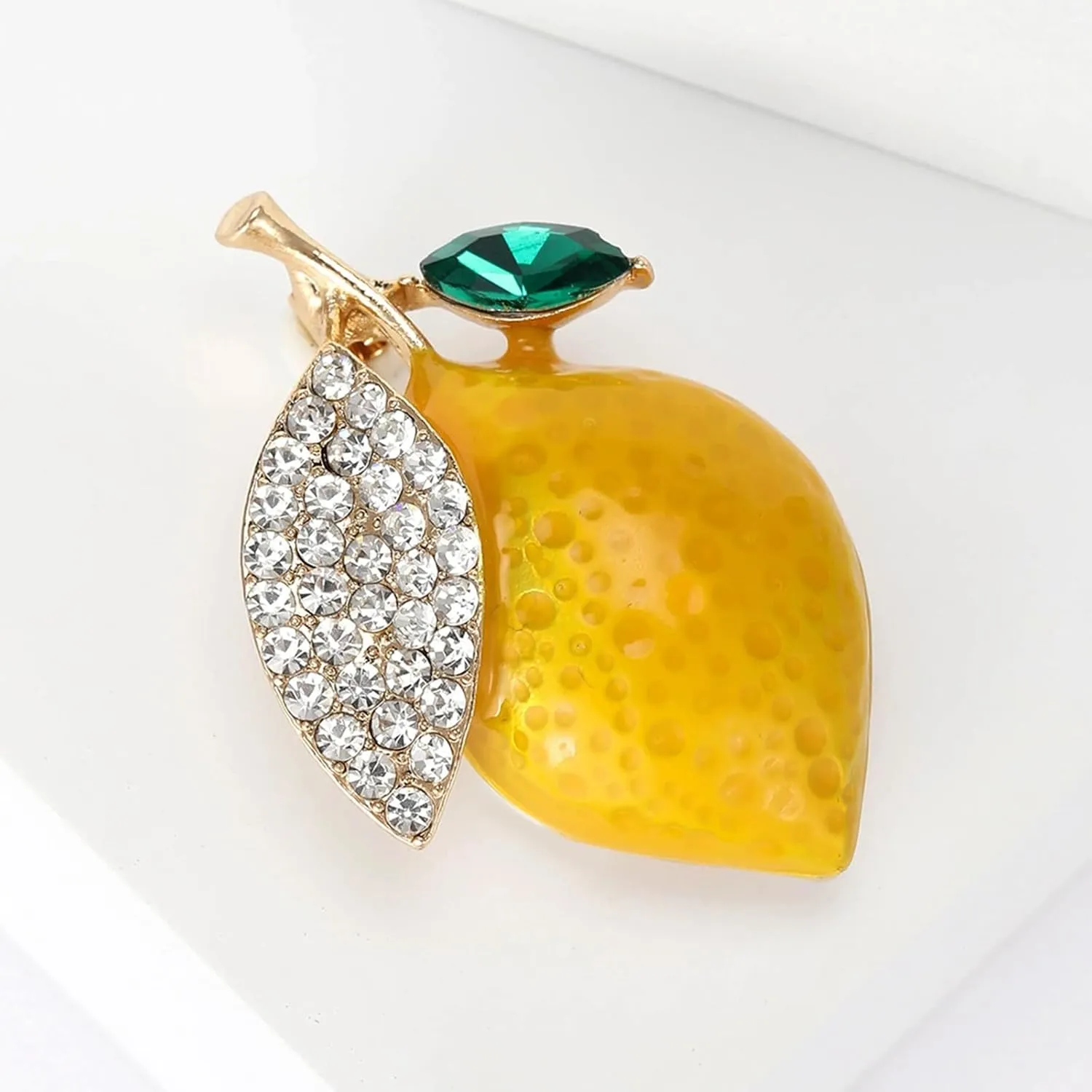 Enamel Fruit Brooch for Women Rhinestones Fruit Lapel Pin Elegant Fruit Brooches Jewelry Gift, Perfect for Dresses Hat Bag