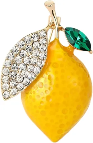 Enamel Fruit Brooch for Women Rhinestones Fruit Lapel Pin Elegant Fruit Brooches Jewelry Gift, Perfect for Dresses Hat Bag