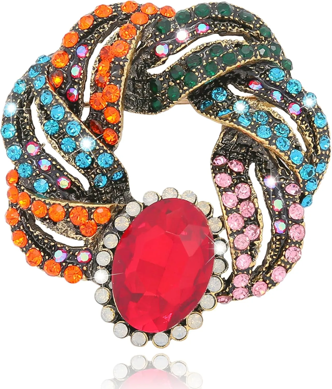 Flower Rhinestone Brooch Large Crystal Brooches for Women Pin Wedding Fashion Brooches Jewelry,Women Gift