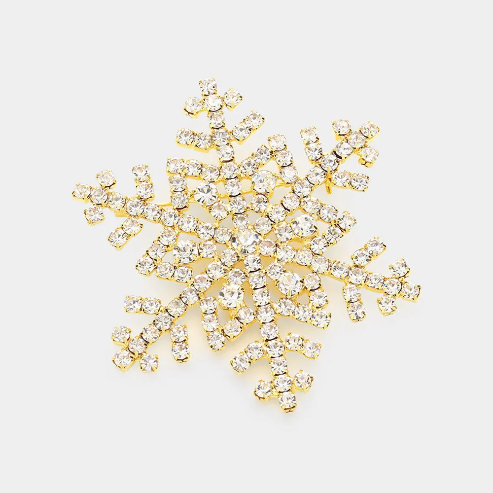 iLLASPARKZ Crystal Snowflake Pin Brooch
