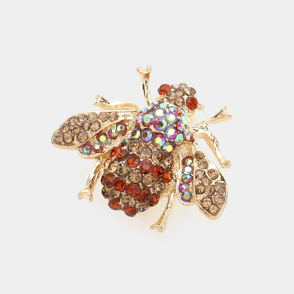 iLLASPARKZ Honey Bee Crystal Rhinestone Pin Brooch