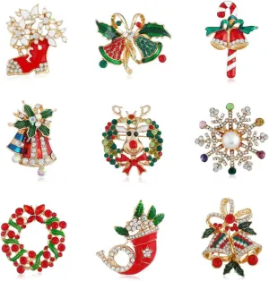 JoJo & Lin Christmas Jewelry Set Brooches for Women Christmas Gift for Her Christmas Brooches