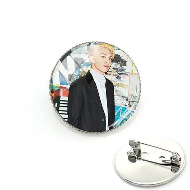Korean Day6 Badges Brooch Remember Us Youth JAE SUNGJIN Photo Glass Cabochon Metal Pin Brooches Fans Gift DAY19