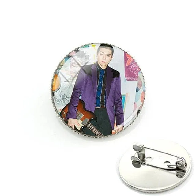 Korean Day6 Badges Brooch Remember Us Youth JAE SUNGJIN Photo Glass Cabochon Metal Pin Brooches Fans Gift DAY19