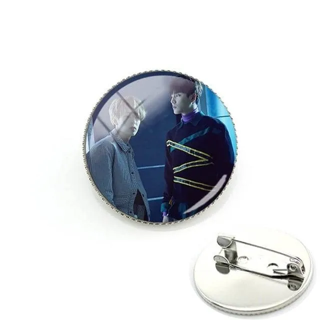 Korean Day6 Badges Brooch Remember Us Youth JAE SUNGJIN Photo Glass Cabochon Metal Pin Brooches Fans Gift DAY19