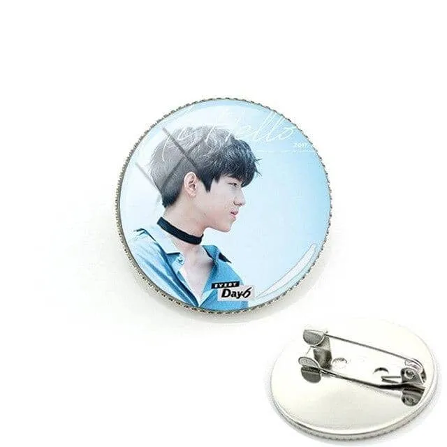 Korean Day6 Badges Brooch Remember Us Youth JAE SUNGJIN Photo Glass Cabochon Metal Pin Brooches Fans Gift DAY19