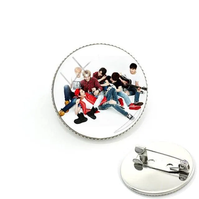 Korean Day6 Badges Brooch Remember Us Youth JAE SUNGJIN Photo Glass Cabochon Metal Pin Brooches Fans Gift DAY19