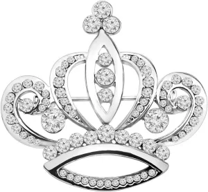 LQRI Crystal Rhinestone Princess Queen Crown Brooch Pin Tiara Crown Brooches Crown Tiara for Wedding Party/Banquet/Birthday