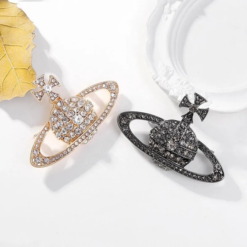 Modern Style Spacecraft Alloy Inlay Artificial Gemstones Unisex Brooches