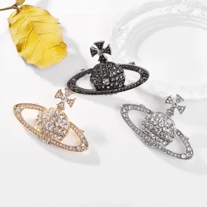 Modern Style Spacecraft Alloy Inlay Artificial Gemstones Unisex Brooches