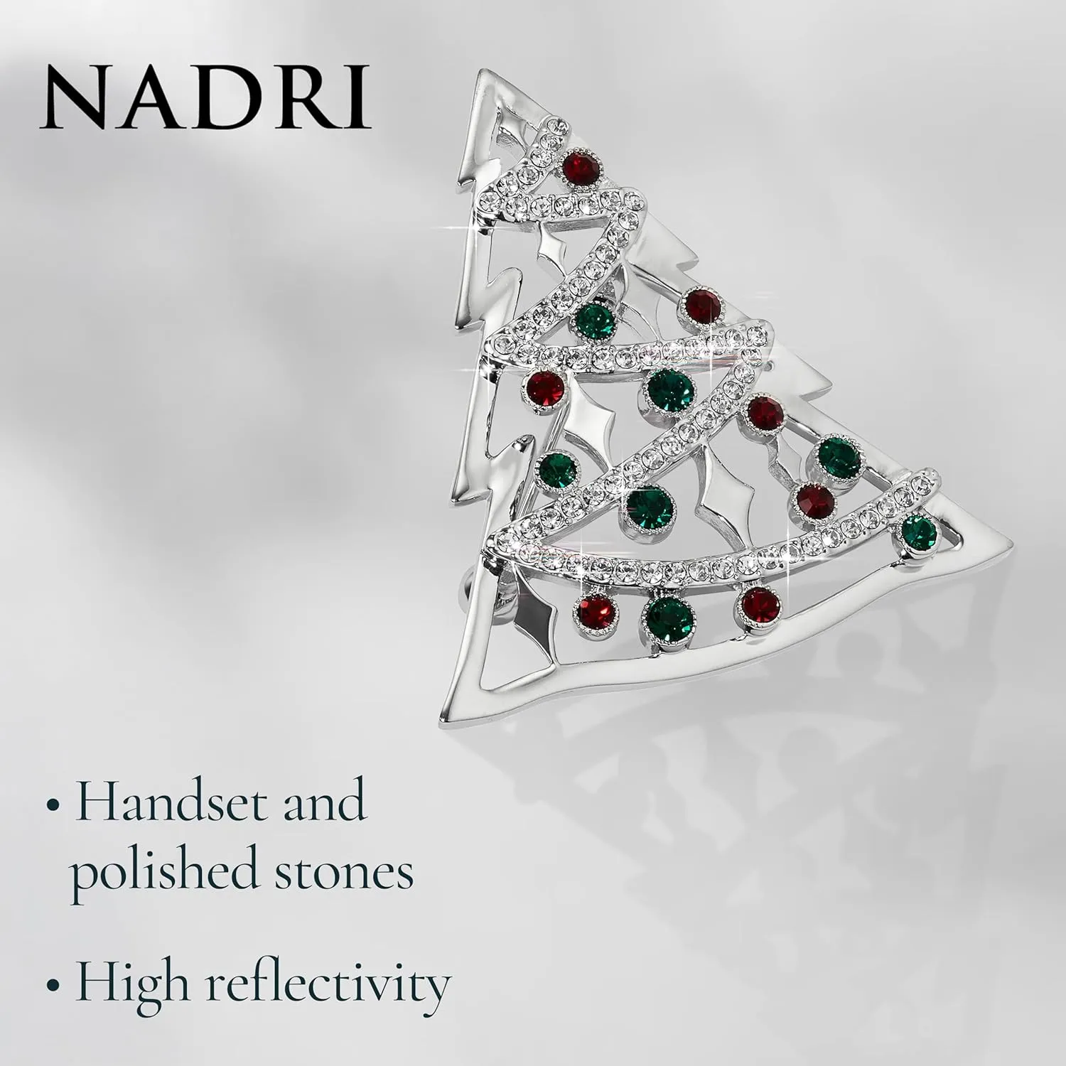 Nadri Santa Pin - Christmas Brooch Pins for Women, Xmas Brooches Set Festive Holiday Ornaments Party Gift Costume Jewelry Set