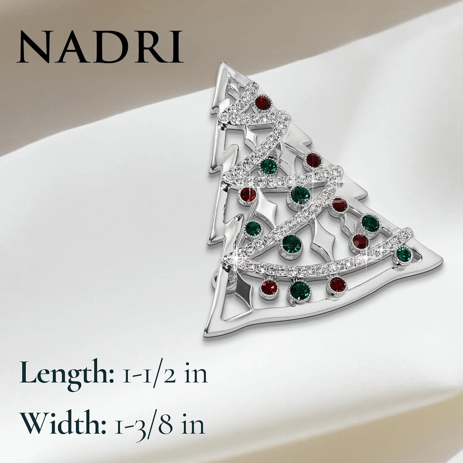Nadri Santa Pin - Christmas Brooch Pins for Women, Xmas Brooches Set Festive Holiday Ornaments Party Gift Costume Jewelry Set
