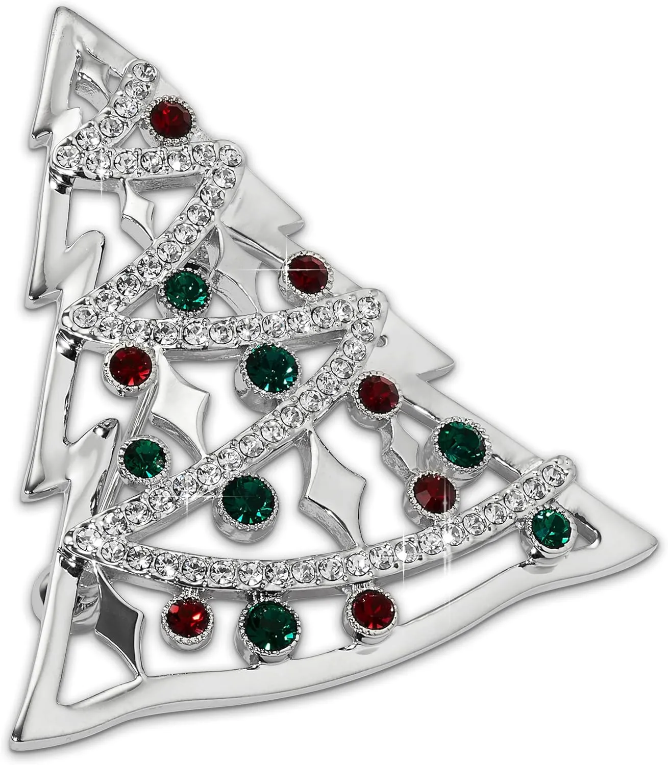 Nadri Santa Pin - Christmas Brooch Pins for Women, Xmas Brooches Set Festive Holiday Ornaments Party Gift Costume Jewelry Set