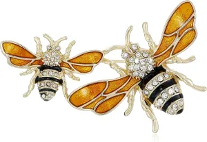Napier Classics Goldtone and Yellow Bee Brooch Pin