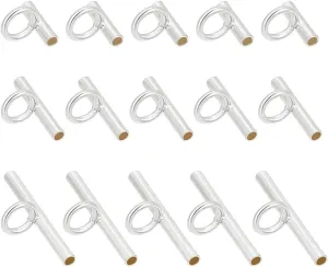 PLIGREAT 15 Pcs Brass Brooch Converters Horizontal Pin Brooch to Pendant Converters for Changing Brooches and Pins to Pendants 3 Sizes for Brooch Pin Converters (Silver)