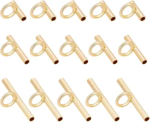 PLIGREAT 15 Pcs Gold Brass Brooch Converters 3 Sizes Horizontal Pin Brooch to Pendant Converters