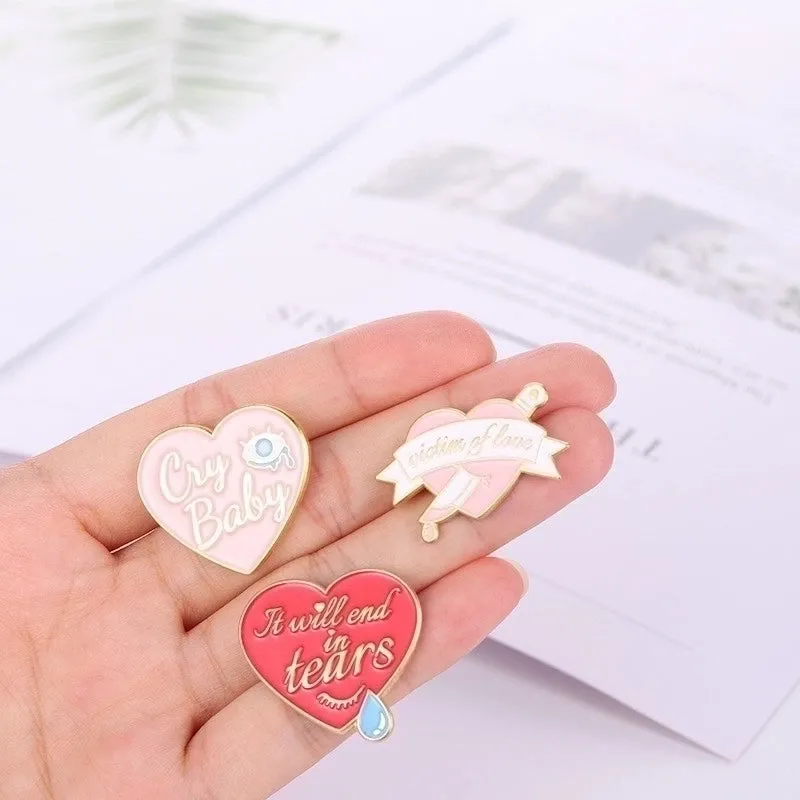Punk Cowboy Style Modern Style Letter Heart Shape Skull Alloy Stamping Stoving Varnish Plating Kid's Couple Unisex Brooches
