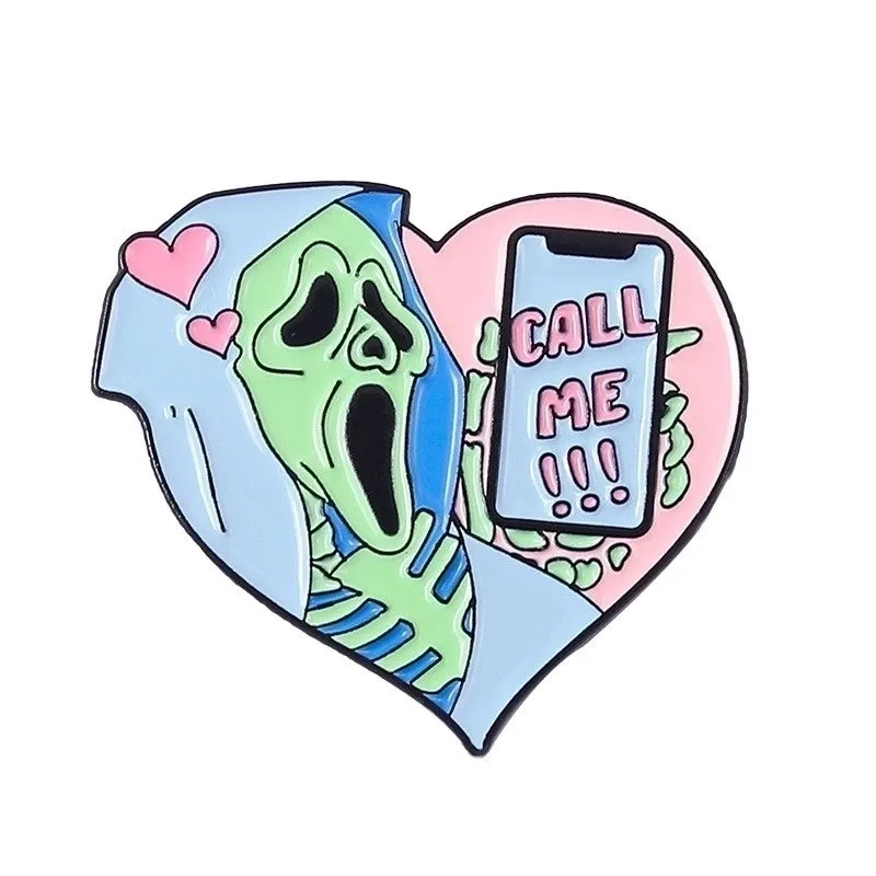 Punk Cowboy Style Modern Style Letter Heart Shape Skull Alloy Stamping Stoving Varnish Plating Kid's Couple Unisex Brooches
