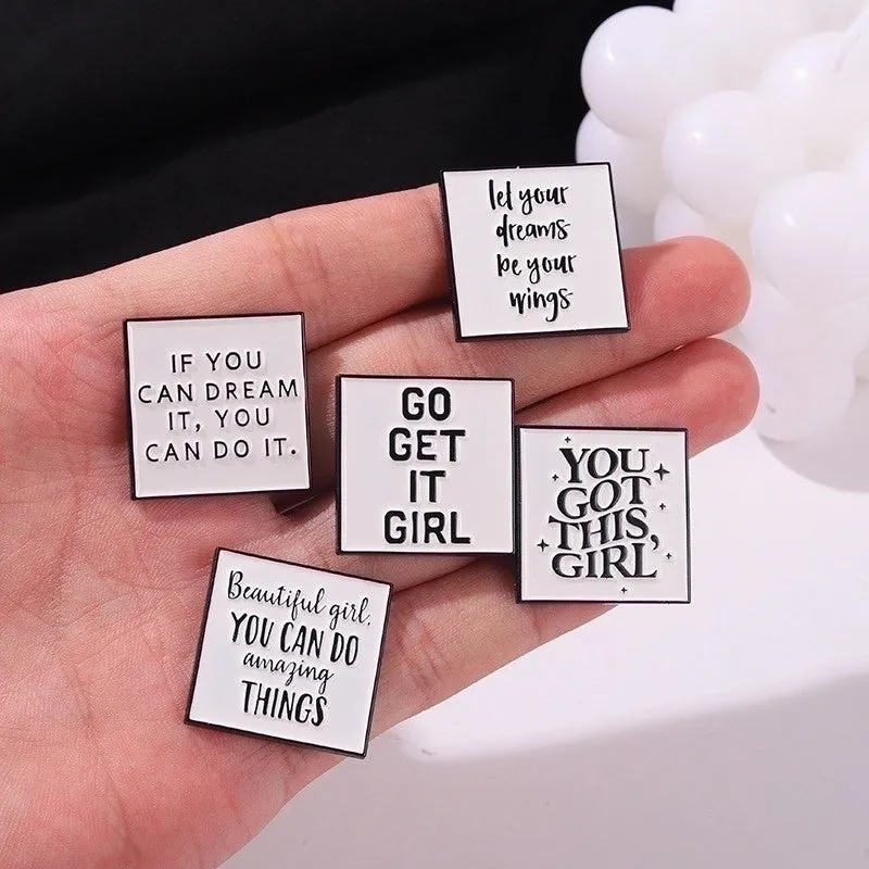 Punk Modern Style Letter Square Alloy Stamping Stoving Varnish Plating Unisex Brooches