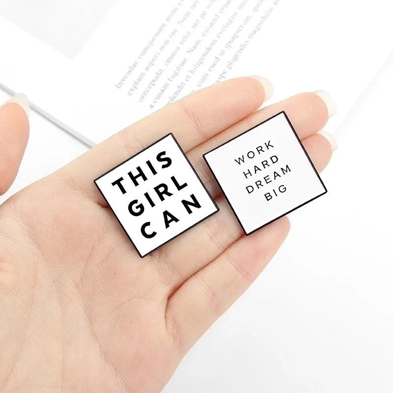Punk Modern Style Letter Square Alloy Stamping Stoving Varnish Plating Unisex Brooches