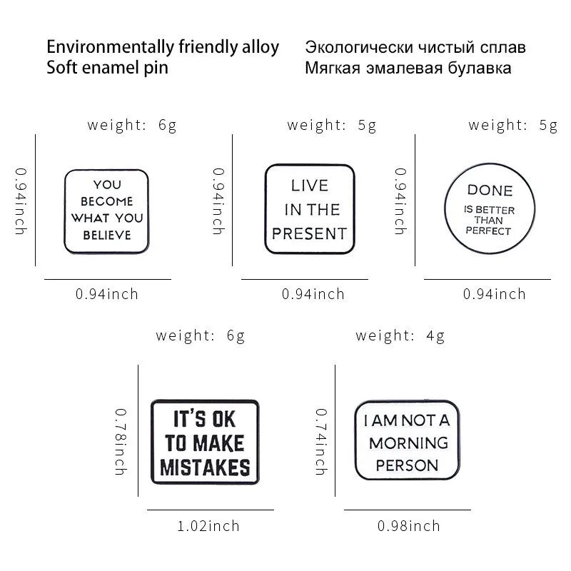 Punk Modern Style Letter Square Alloy Stamping Stoving Varnish Plating Unisex Brooches