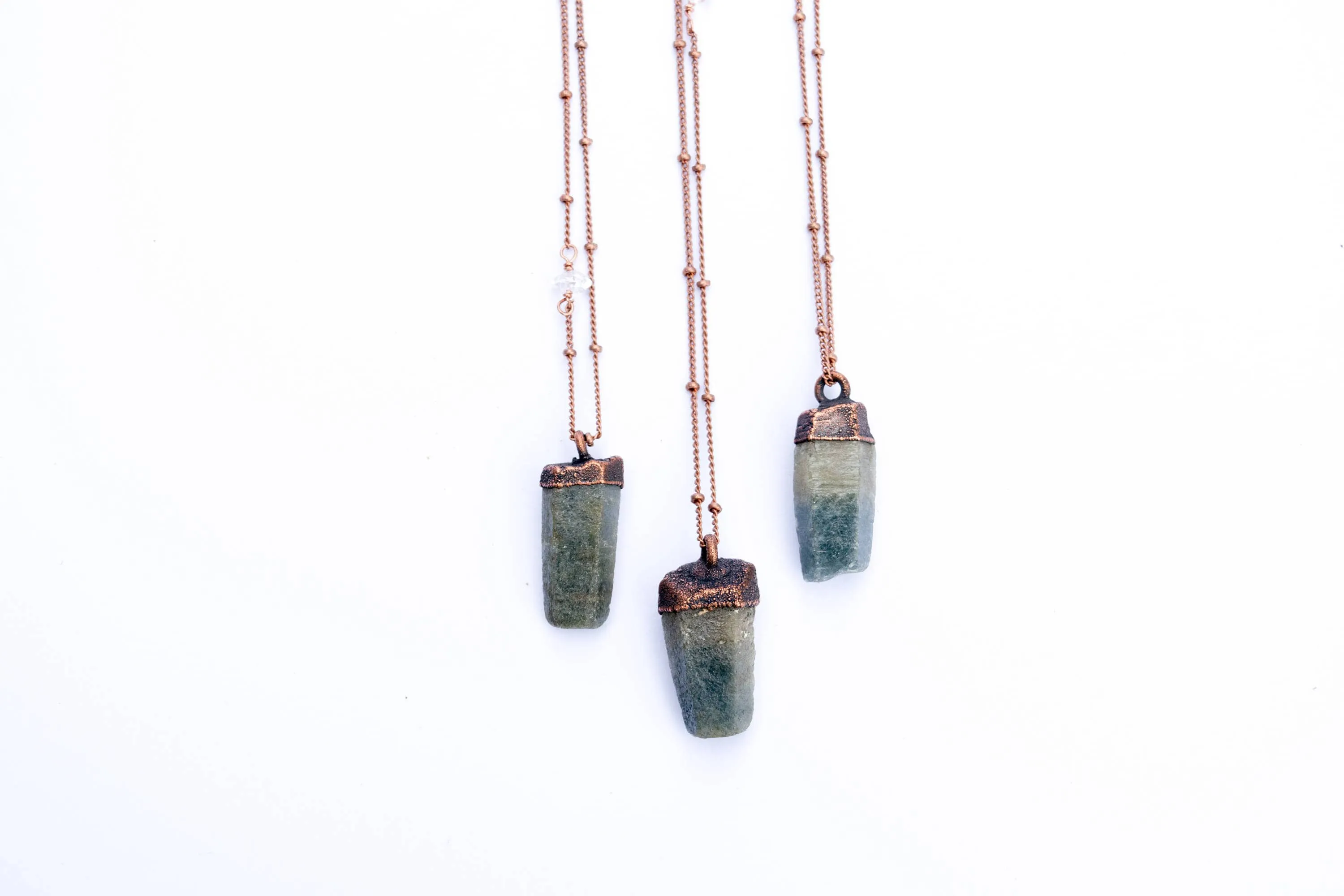 Raw sapphire necklace | Raw sapphire crystal pendant