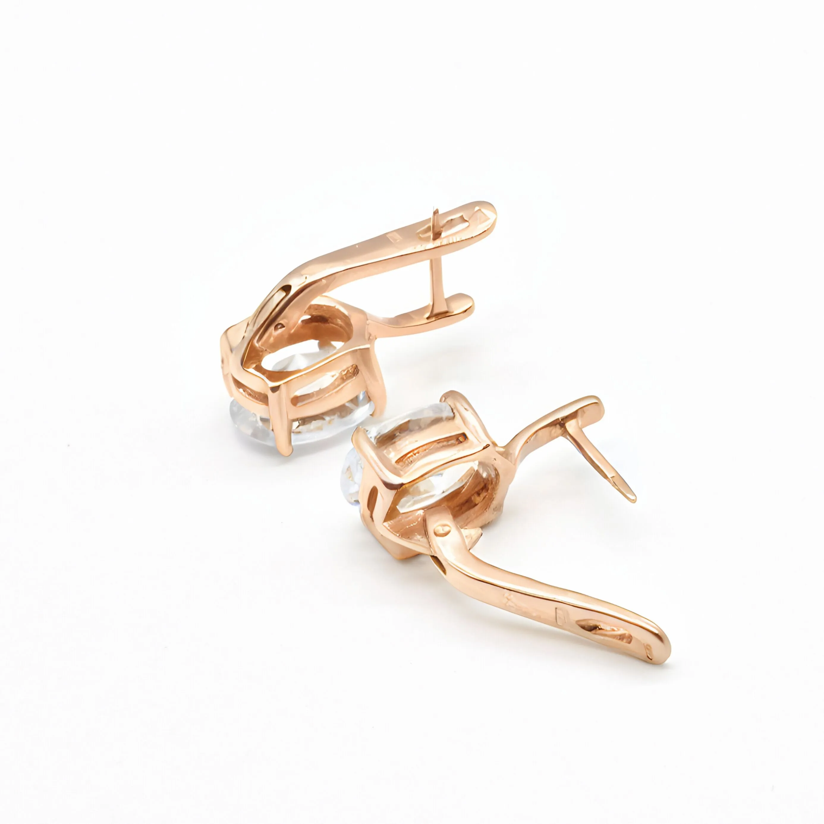 Rose Gold Diamond Earrings - Diamond Drop Earrings - Sparkly Oval Earrings